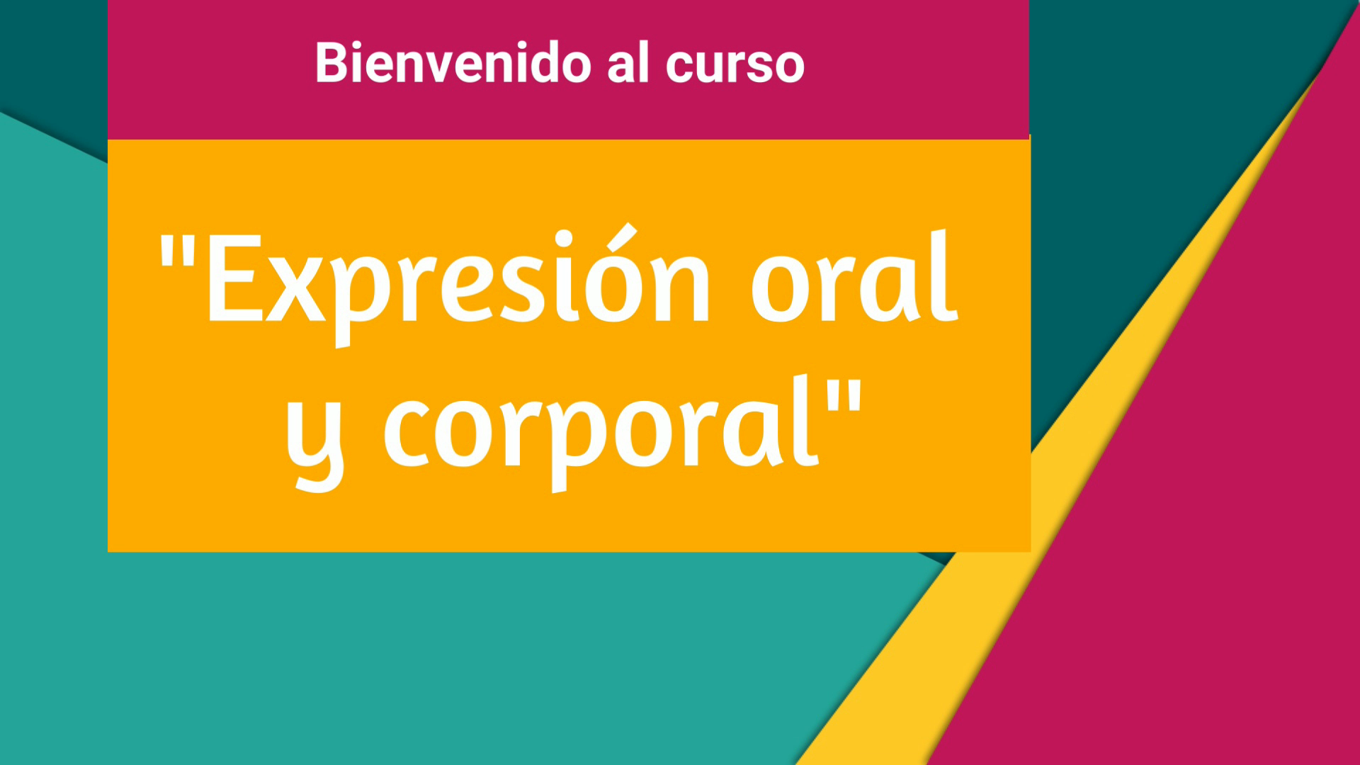 Curso de Expresión oral y corporal